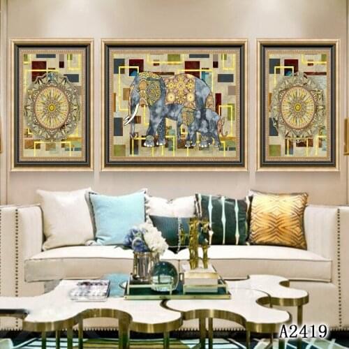 Modern Abstract Oil Painting Print on Canvas 3pcs Cartoon Animal Elephont Zebra Canvas Printing Wall Art Picture for Home Decor