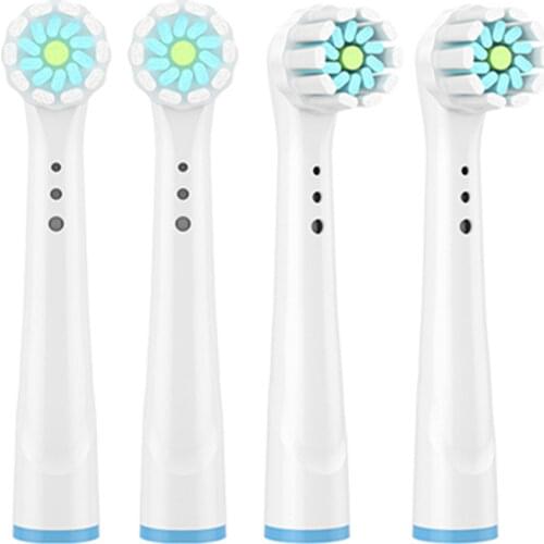4pcs Sensitive Gum Care Toothbrush Heads For Oral B Toothbrush Head Soft Bristle,Vitality Dual Clean Cross Action Brush Head