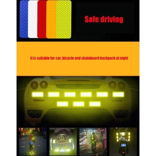 5 Pieces Of Night Car Reflective Stickers Rear View Mirror Reflective Tape Anti Collision Car Stickers Truck Stickers Warning Si