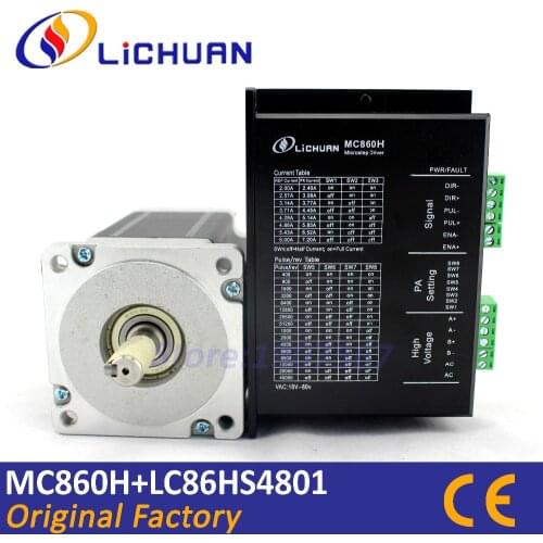 8.5N.m cnc motor control LC86HS4801 nema34 stepping motor drive kit 2 phase MC860H 1.8degree