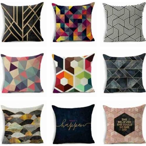 Abstract Home Cover Cushion Case Pillow Cotton Geometric Throw Linen Sofa Decor