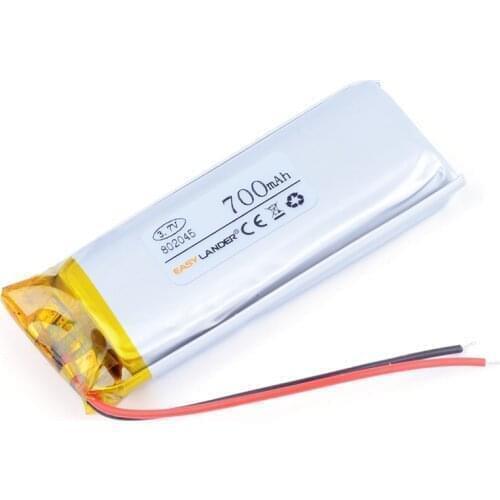 802045 3.7V 700mAh Rechargeable li Polymer Battery For toys millet GPS DVR MP3 MP4 Recording pen speaker mouse recorder 082045