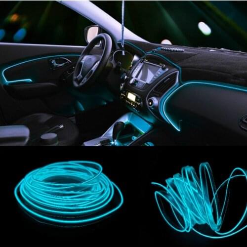Car Styling LED Strips Decoration Lamp 12V 3m/5m Flexible Cold Wire Indoor Universal Interior Auto LED Light Strip