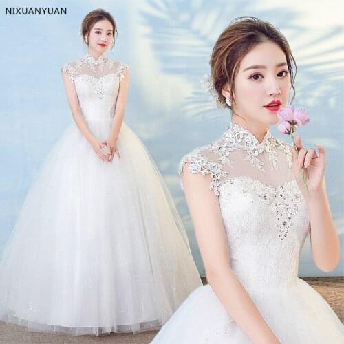 Ball Gowns Off the Shoulder White Ivory Tulle Wedding Dresses 2021 with Pearls Bridal Dress Marriage Customer Made Size