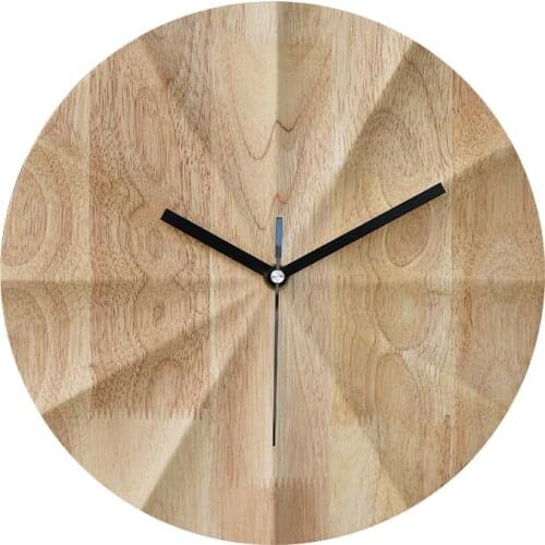 Wood Nordic Minimalistic Wall Clock Silent Round Living Room Abstract Wall Clock Creative Modern Klok Wooden Wall Watch AA50WC