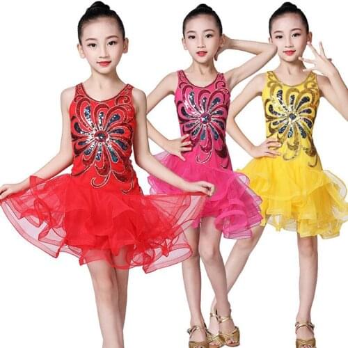 Kids Girl Fringe Latin Dance Dress Tango Sequin Beaded Embroidery Sexy Salsa/Ballroom/Tango/Cha Cha Latin Competition Constume