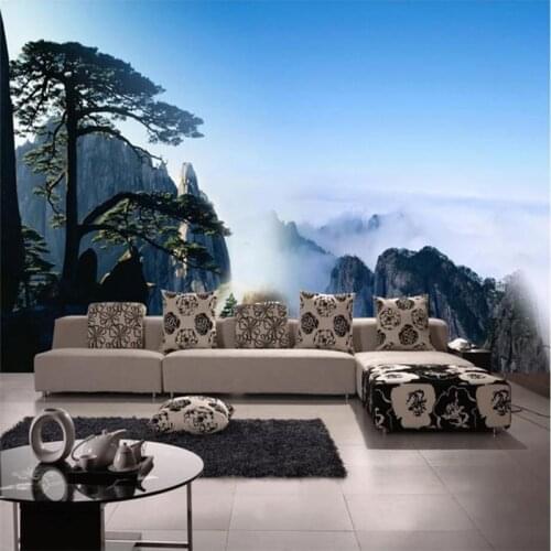 Welcome pine water waterfall background wall professional production mural wallpaper wholesale custom poster photo wall