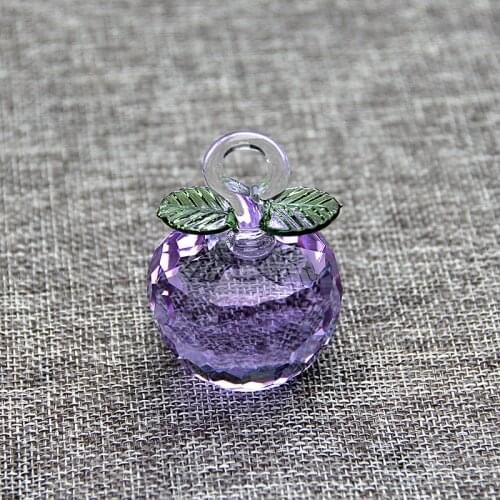30/40mm Crystal Hanging Apple Ornaments Glaze Gifts Glass Paperweight Home Christmas Tree Decor Miniature Crafts Figurines