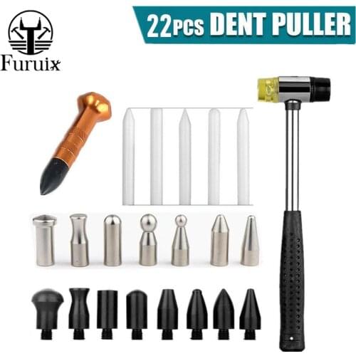 Furuix Dent Repair Tools Rubber Hammer 9 Heads Tap Down Tools Paintless Dent Removal Kit