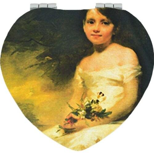 JWEIJIAO worlds portrait Famous paintings Mini espejo Tools Accessories espejo de maquillaje Heart Hand Mirror PE59