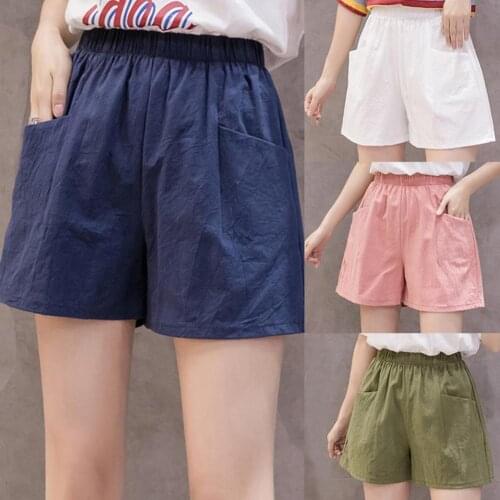 Summer womens sports shorts High Waist Solid Color Women All Match Wide Leg Shorts Loose Shorts Candy colors plus size shorts