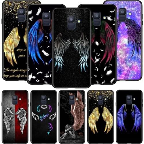 Angel Devil Wings Matte For Samsung Galaxy A8 A9 A7 A750 A6 A5 A3 A6S A8S Star Plus 2016 2017 2018 Black Phone Case