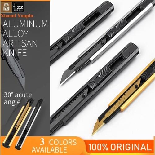 Xiaomi Fizz Metal Utility Knife Blade Paper Cutter Aluminum Alloy Pocket Knifes with Self-Locking Design Stationery Supplies