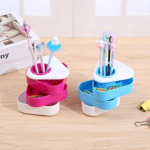 Kawaii Desk Pen Holder Pencil Makeup Storage Box Desktop Organizer Stand Case School Office Stationery office desk accessories