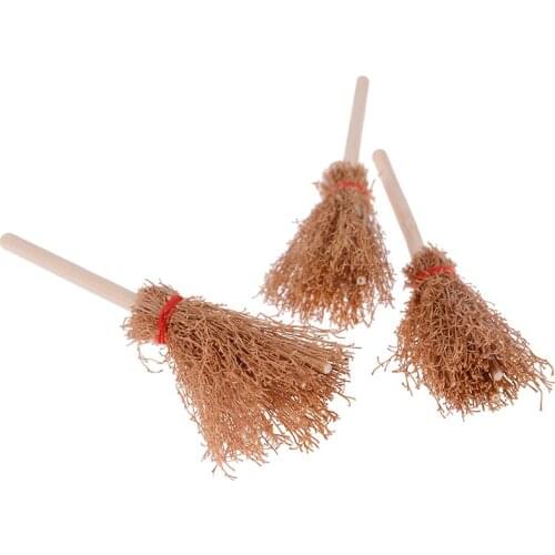 1:12 Doll House Miniature Fairy Garden Broom Cleaning Tools