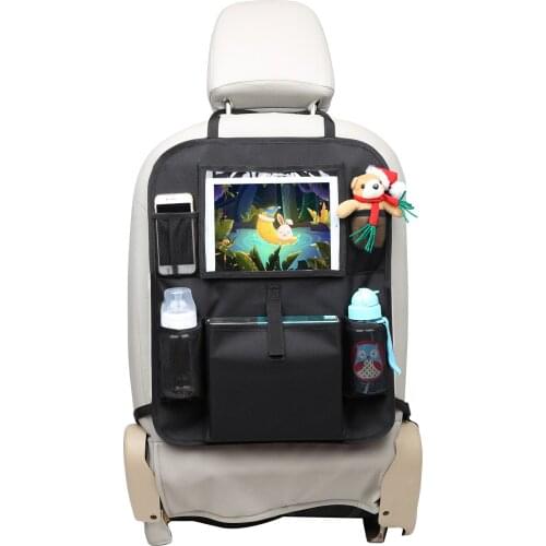Multifunctional Car Back Seat Storage Organizer Foldable Car Seat Protector with Transparent Tablet Holder for Baby Kids Toddler