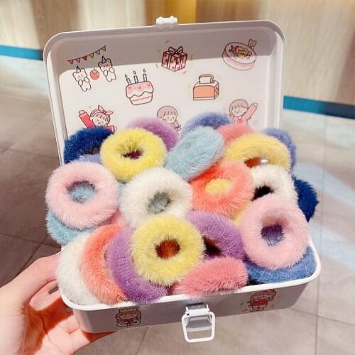 Imitation Fur Fashion Hair Accessories New Women Girls Cute Knitting Plush Scrunchie Ponytail Holder Headband Lovely Hair Bands