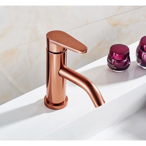 MTTUZK Bathroom faucet bathroom washbasin faucet golden Space aluminum basin faucet hot cold mixer long mouth rose gold faucet