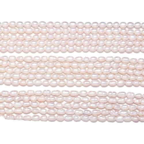 Natural freshwater pearl beads White (Grade A / AA / AAA) Measly DIY for making necklaces and bracelets 36CM Sold in packs