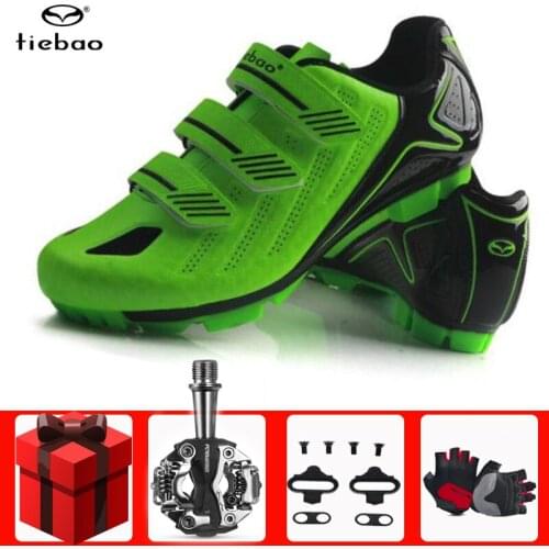 Tiebao Cycling Shoes MTB SPD Pedals Set Sneakers Men Women Mountain Bike Breathable Self-Locking Outdoor Professional Bicycle