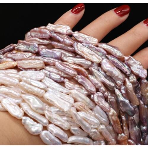 Natural Freshwater Pearl Irregular Rectangle Baroque Loose Beads For Jewelry Making DIY Bracelet Earrings Necklace Accessory
