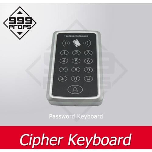 Room escape cipher keyboard enter correct password to unlock access control prop number keypad props for escape room 999 PROPS