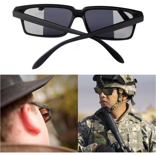 Anti-tracking Glasses Unisex Black Square Spy Rear View Sunglasses Selfprotection Safey Eyewear Mirror Side Ends View Behind You