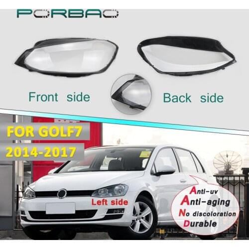 For Golf 7 Headlights Transparent Lens Cover 14-17 Mask Headlights Shell Large Lampshade PC Lampshade 4Doors Replacement DIY