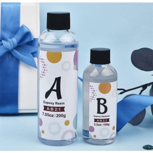 Clear Resin Epoxy High Adhesive 2:1 AB Crystal Glue DIY Resin Jewelry Making Accessories 300g/750g