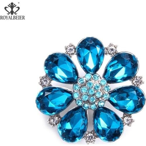 ROYALBEIER 1pc Christmas Theme Unique Jewelry Big Beads for Making Fit 18mm Snap Women Accessories Rhinestone Button Wholesale