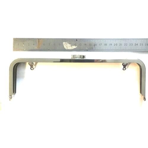 10 x 3 inches (25x7.5 cm) Silver Clutch Purse Frame With Loops