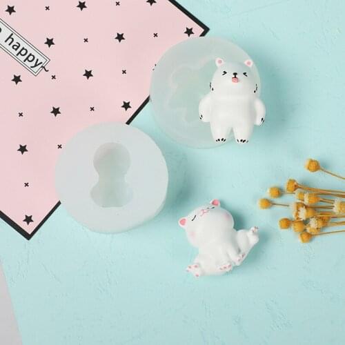 Little Bear Fat Cat Cartoon Cute Aromatherapy Plaster Silicone Mold for Chocolate Pastry and Bakery Accessories Baking Tools