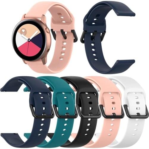 Silicone Watch Band Bracelet Strap for Samsung Galaxy Watch Active R500 S White Pink Black Green Midnight Blue