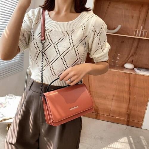 Shoulder Bags Handbags Purse Crossbody Bag for Women Women Bag Fashion All-match Chain 2021 New Simple PU Leather Solid Color