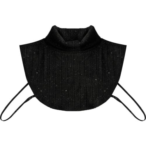 1 Women Winter Turtleneck Fake Collar Knitted Warm Half Blouse Pullover Shirts Neck Wrap Detachable Versatile Faux Collar Choker