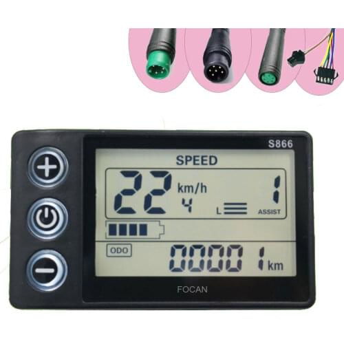 24V/36V/48V/60V Waterproof LCD Display S866 Controller Panel Dashboard Electric Bike Display for Electric Bicycle E-bike Scooter