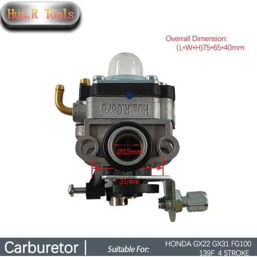 High Efficiency Carburetor Replaces For HONDA GX22 GX31 FG100 139F 4 STROKE Trimmer Multi Tool Lawn Mower chainsaw Water Pump