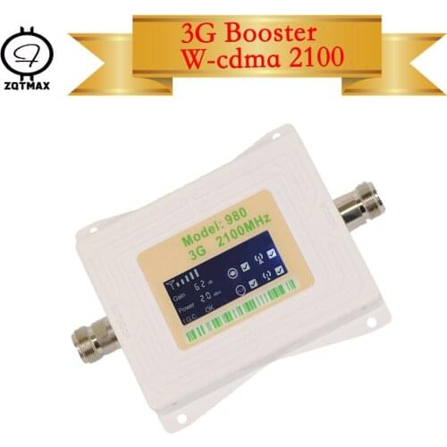 ZQTMAX 62db 3G signal booster 2100 MHz band B1 UMTS cellular amplifier mini lcd display