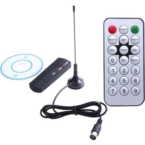 1 Set Digital TV Tuner USB 2.0 Dongle Stick TV SDR Receiver RTL2832U+R820T DVB-T SDR+DAB+FM High Quality with Remote Control