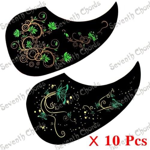 10 Pcs 40 " 41 " Black Acoustic Guitar Pickguard Pick Guard Anti-scratch Plate With Flower Decorative Pattern