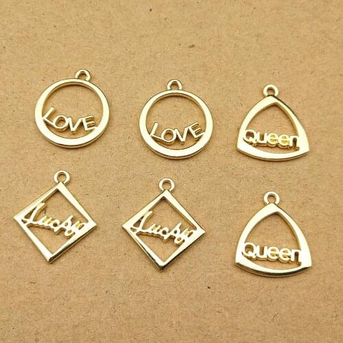 10pcs lucky queen love charm for jewelry making and crafting earring pendant necklace and bracelet charm