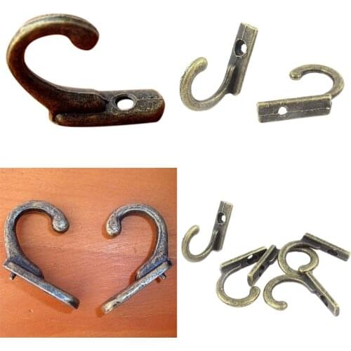 2pcs Antique Bronze Wall Mount Bathroom Towel Clothes Door Keys Hanger Hooks DIY