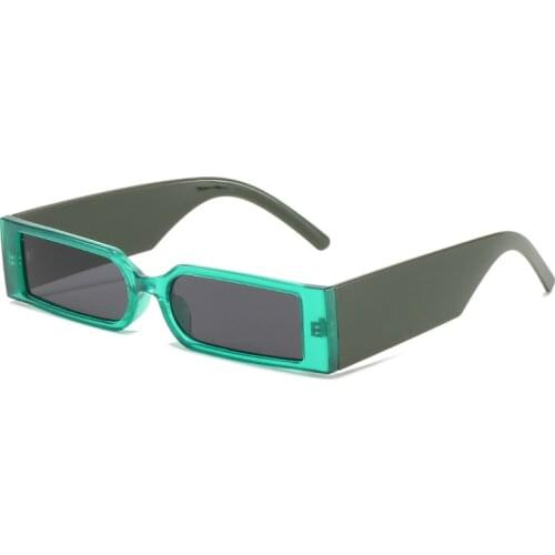 2021 Fashion Colorful Rectangle Sunglasses Women Retro Brand Designer Wide Legs Eyewear Shades UV400 Men Square Sun Glasses