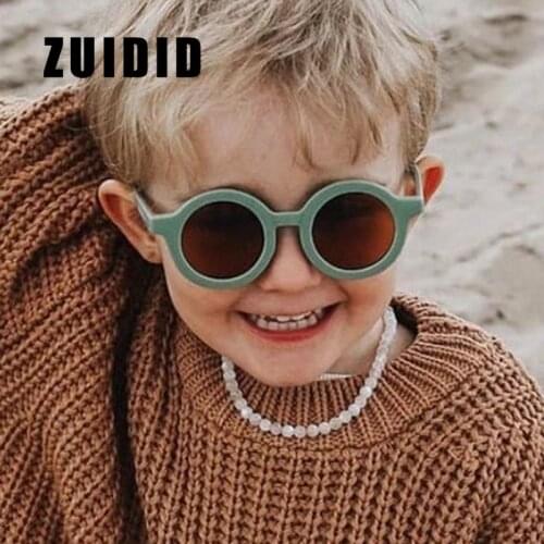 2021 Fashion Round Kids Sunglasses Boys Girls Retro Cute Children Baby Sun Glasses UV400 Outdoor Street Shot Eyeglasses Oculos