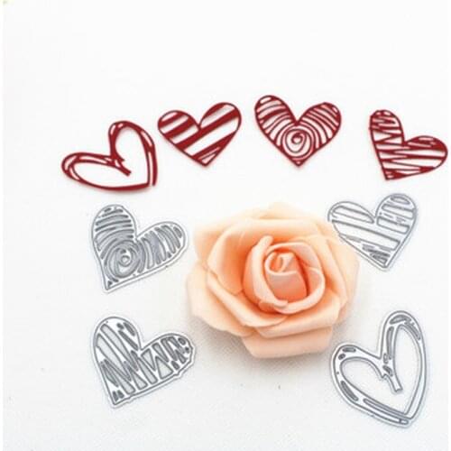 4PCS/Set Hearts Stencil Metal Cutting Dies for DIY Papercraft Scrapbook Paper Album Greeting Cards