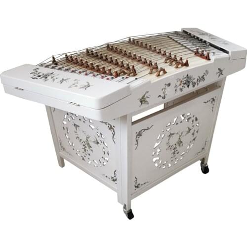 402 yangqin color wood white dulcimer imitation shell carved decals with box shelf wrench accessories