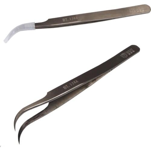 Anti-static Stainless Curved Tweezers Eyelash Extension Tweezers Pick-UP Tool Set Repair Tools