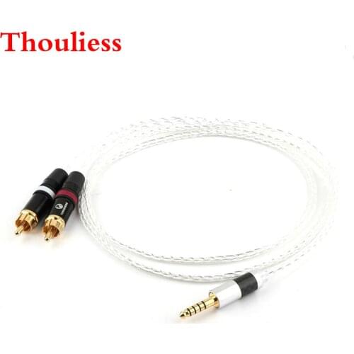 Thouliess Hi-end Silver Plated 4.4mm Balanced to 2 RCA Audio Cable 4.4mm Balacned Upgrade Cable for WM1A/1Z PHA-1A/2A Z1R