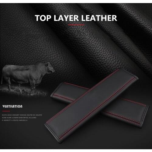 Car Accessories Leather Shoulder Pads Cushion Harness 2pcs / pair car seat belt cover with car padding Interior safety belt