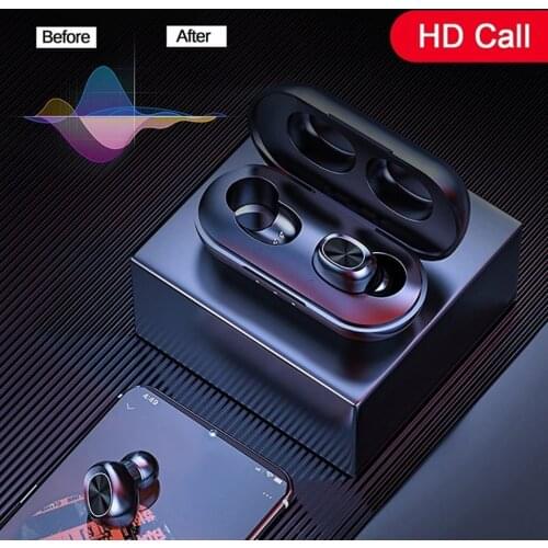 B5 Wireless Headphones Bluetooth 5.0 TWS Headset HIFI Mini In-ear Sports Running Earphone Support iOS/Android Phones HD Call